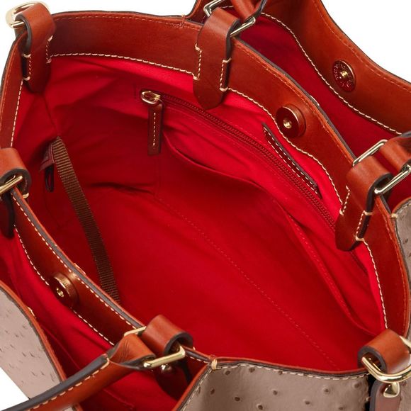 Dooney & Bourke Ostrich Barlow Bag - Light Taupe - Picture 3 of 4